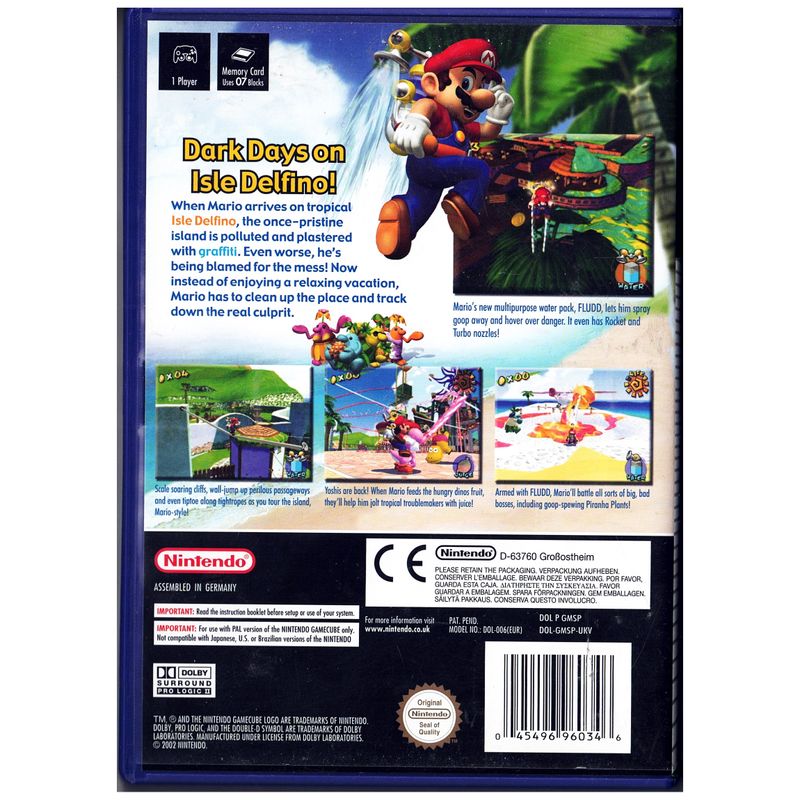 SUPER MARIO SUNSHINE GAMECUBE OBS LÄS!!!!