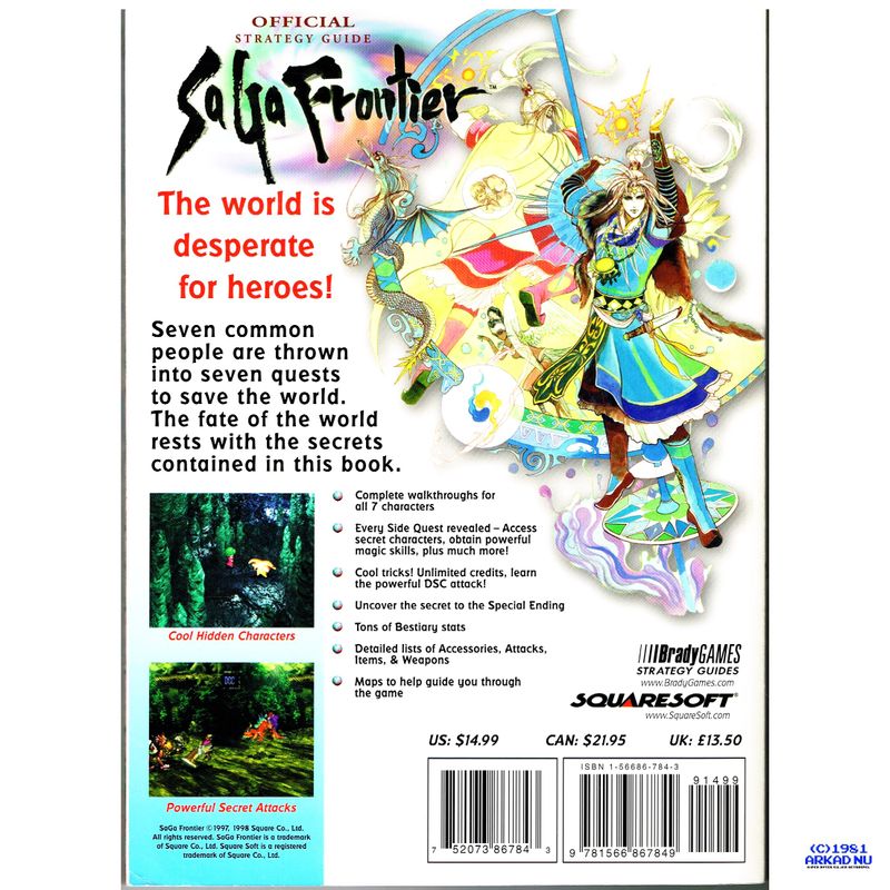 SAGA FRONTIER OFFICIAL STRATEGY GUIDE