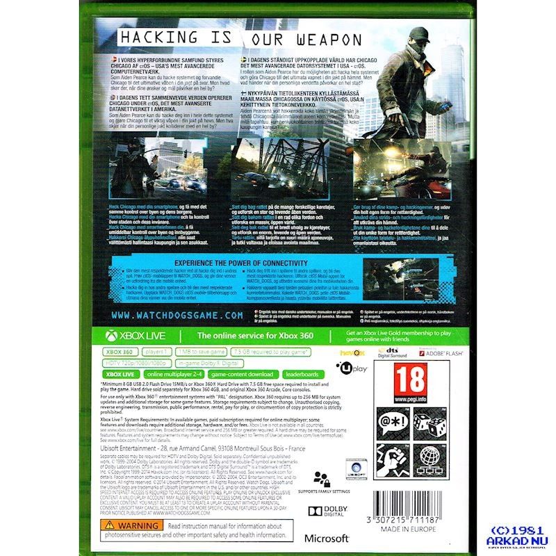 WATCHDOGS XBOX 360