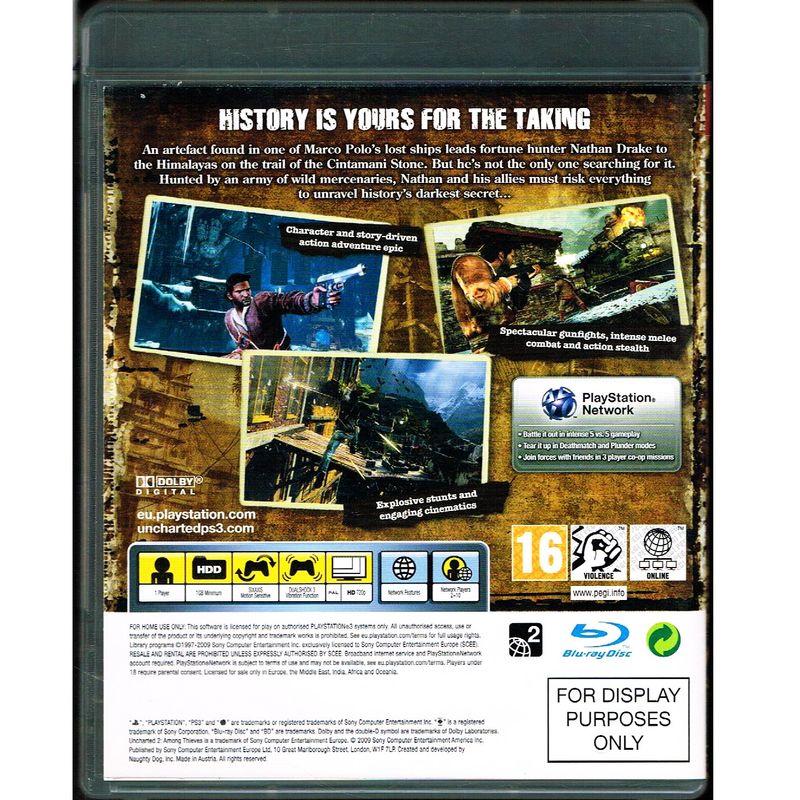 UNCHARTED 2 AMONG THIEVES PROMO PS3