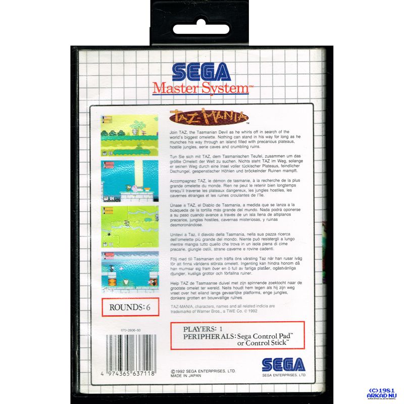 TAZ MANIA MASTERSYSTEM