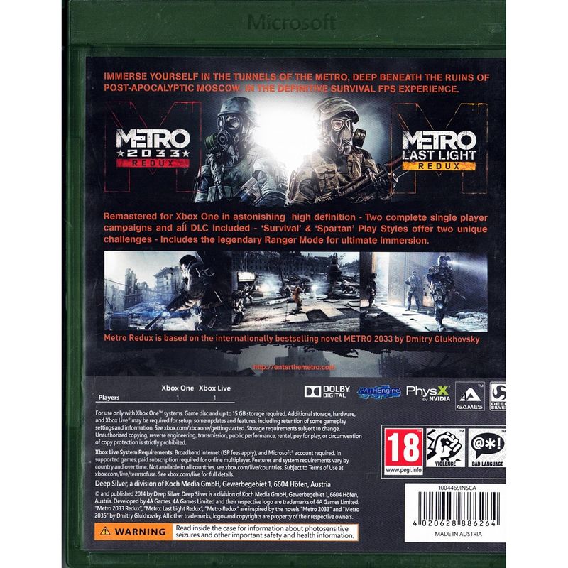 METRO  REDUX  XBOX ONE