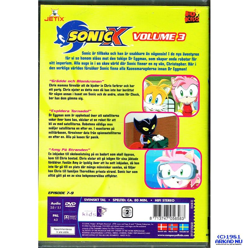 SONIC X VOLUME 3 DVDFILM