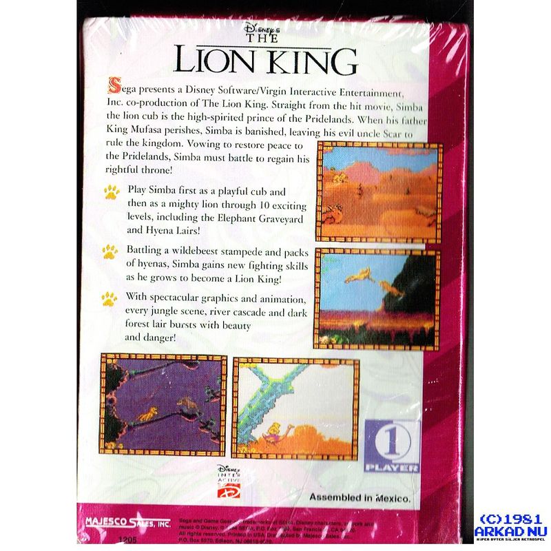 THE LION KING GAME GEAR INPLASTAD