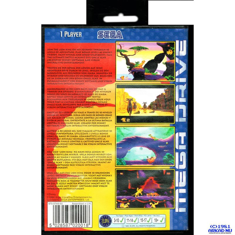 THE LION KING MEGADRIVE