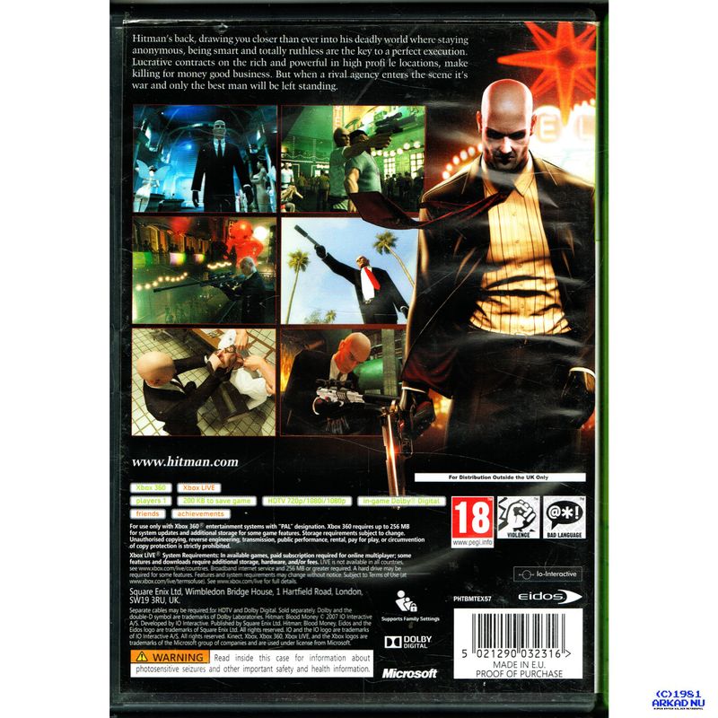 HITMAN BLOOD MONEY XBOX 360