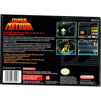 SUPER METROID SNES NTSC USA