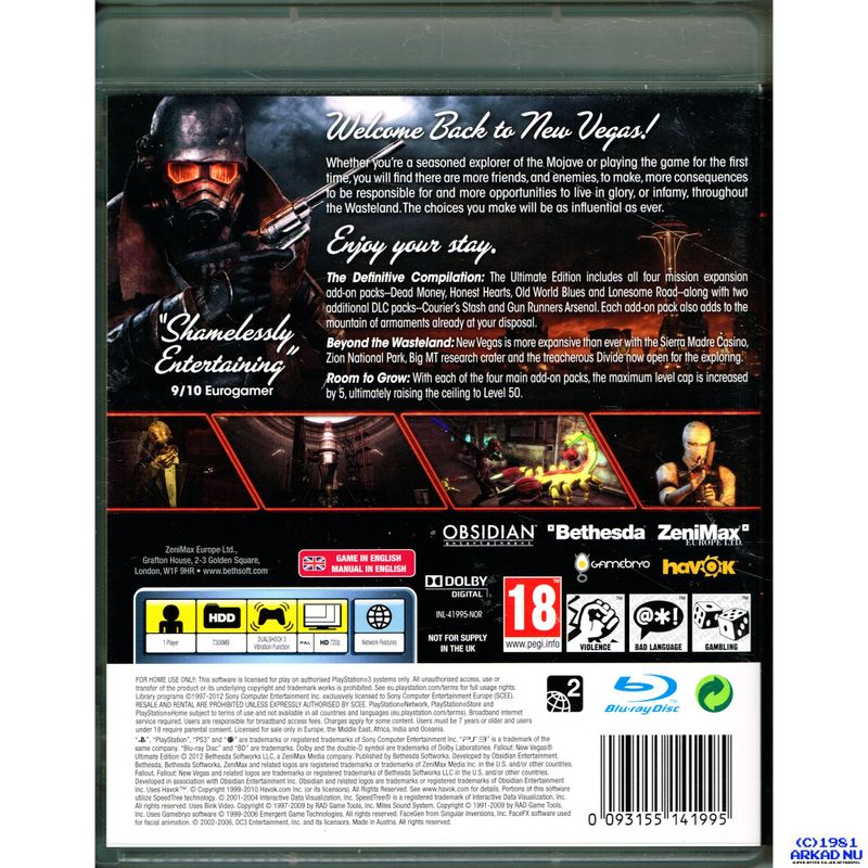 FALLOUT NEW VEGAS ULTIMATE EDITION PS3