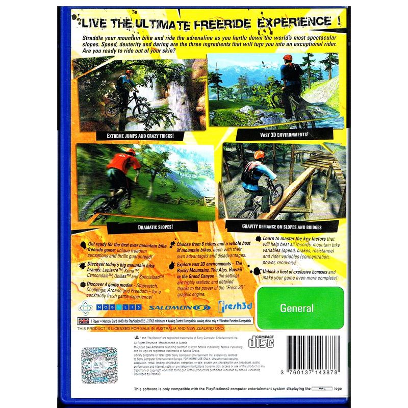 MOUNTAIN BIKE ADRENALINE FEATURING SALOMON PS2