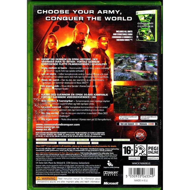 COMMAND & CONQUER 3 KANES WRATH XBOX 360