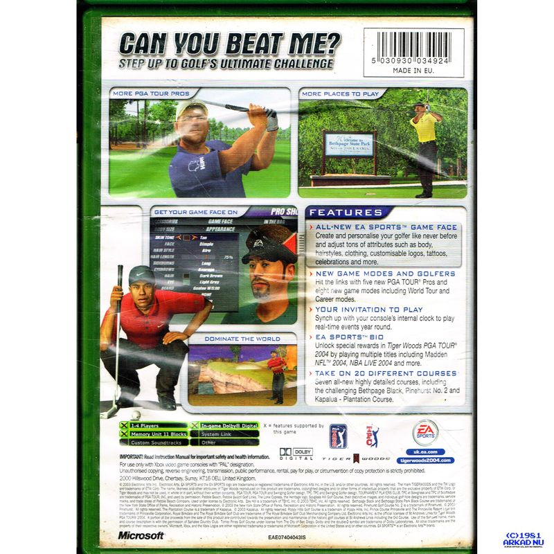 TIGER WOODS PGA TOUR 2004 XBOX