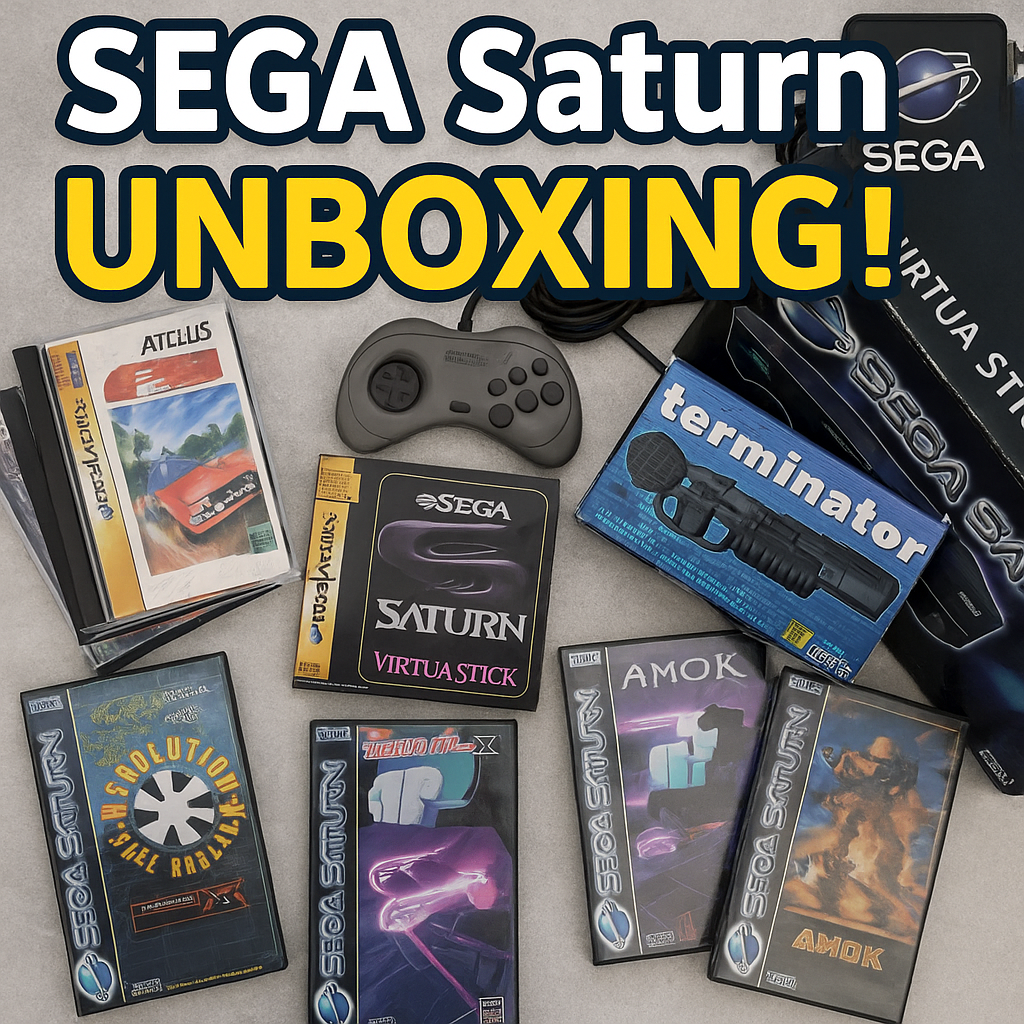 🎮 SEGA SATURN UNBOXING – Japansk konsol & massor av spel! 📦🔥