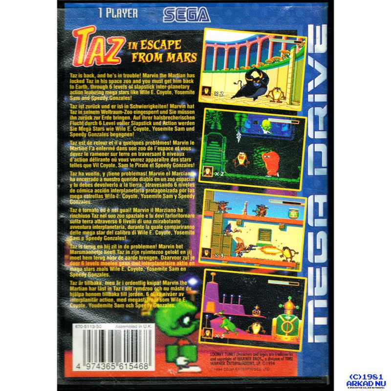 TAZ IN ESCAPE FROM MARS MEGADRIVE