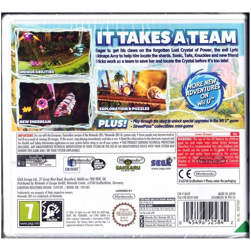 SONIC BOOM SHATTERED CRYSTAL 3DS