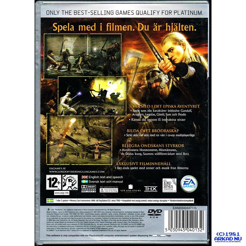 SAGAN OM KONUNGENS ÅTERKOMST HÄRSKARRINGEN PS2