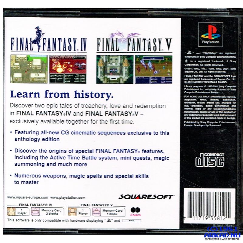 FINAL FANTASY ANTHOLOGY EUROPEAN EDITION PS1