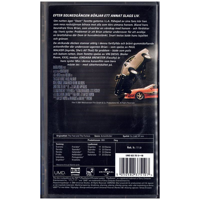 THE FAST AND THE FURIOUS UMD FILM