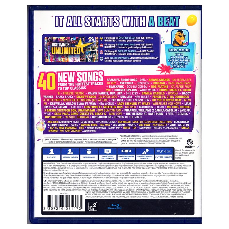 JUST DANCE 2019 PS4 SVENSK UTGÅVA