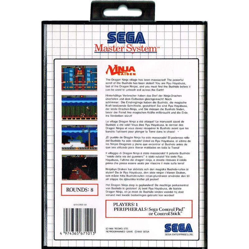 NINJA GAIDEN MASTERSYSTEM