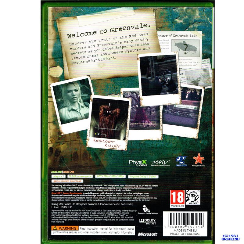 DEADLY PREMONITION XBOX 360