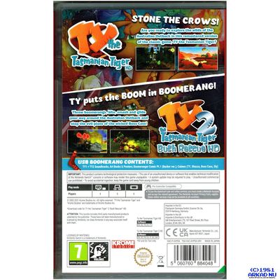 TY THE TASMANIAN TIGER HD + TY THE TASMANIAN TIGER 2 BUSH RESCUE HD SWITCH