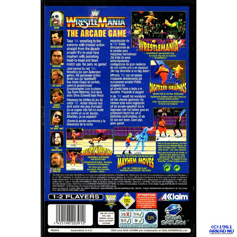 WWF WRESTLEMANIA THE ARCADE GAME SEGA SATURN