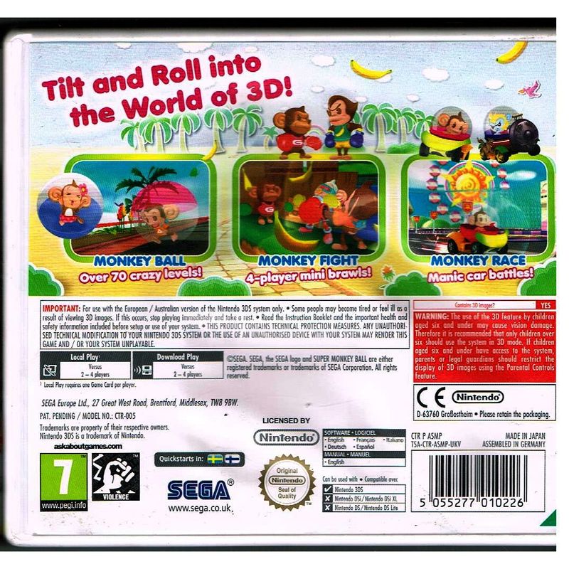 SUPER MONKEY BALL 3D 3DS