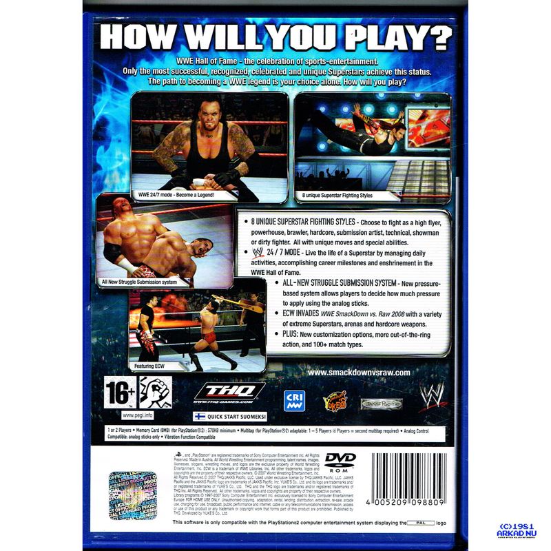 WWE SMACKDOWN VS RAW 2008 PS2