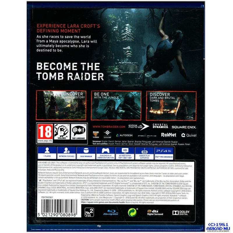 SHADOW OF THE TOMB RAIDER PS4