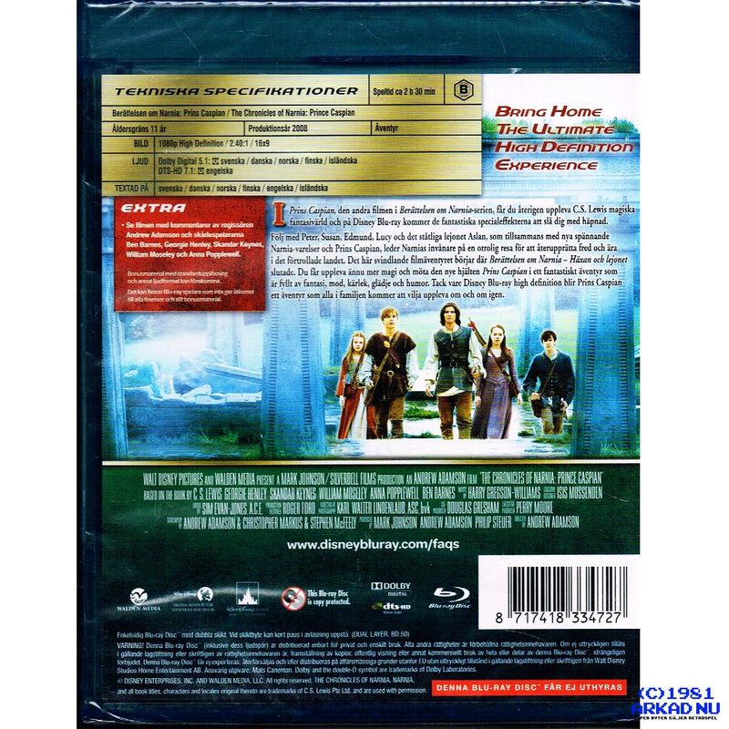 NARNIA PRINS CASPIAN BLU-RAY