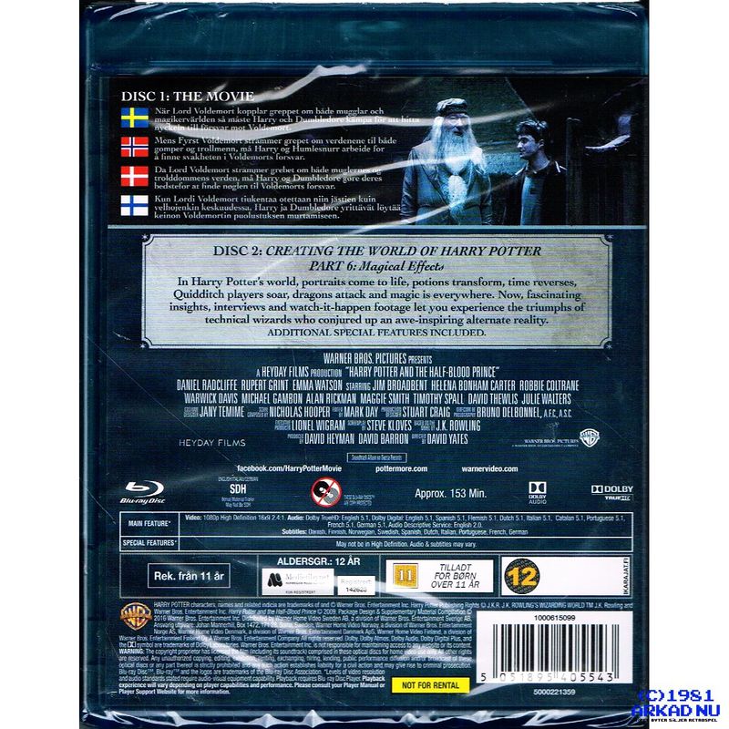 HARRY POTTER AND THE HALF-BLOOD PRINCE YEAR 6 SPECIAL EDITION BLU-RAY