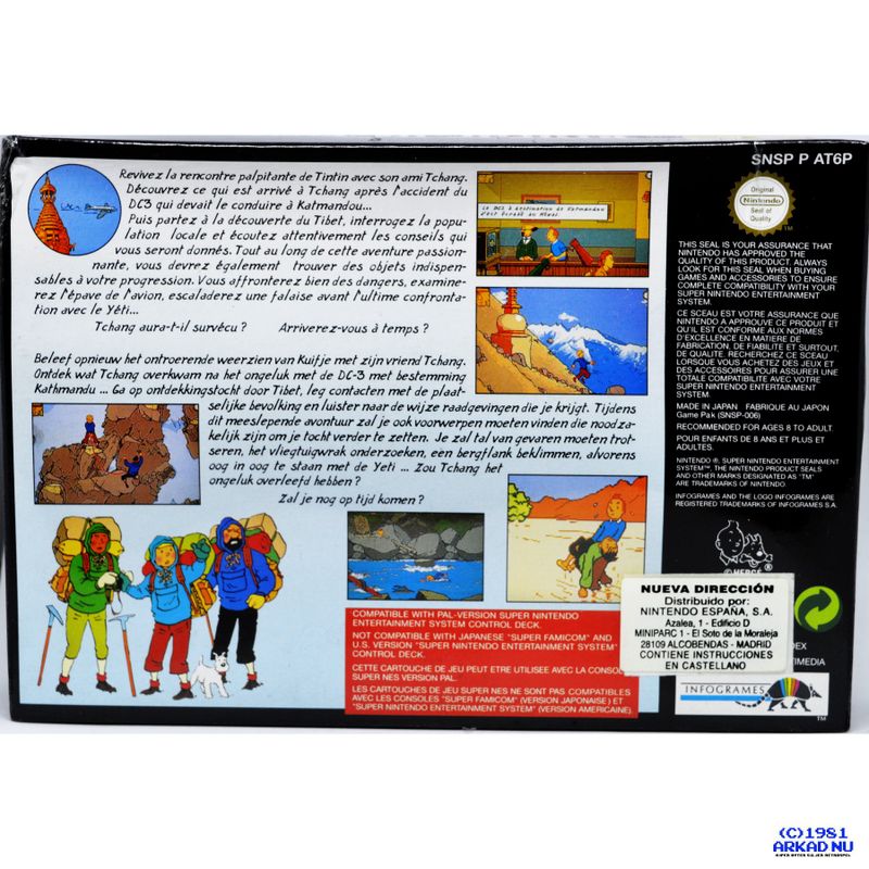 TINTIN AU TIBET (TINTIN IN TIBET) SNES INPLASTAD