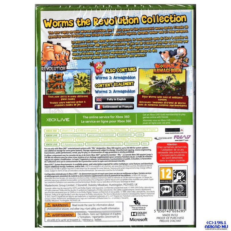 WORMS THE REVOLUTION COLLECTION XBOX 360