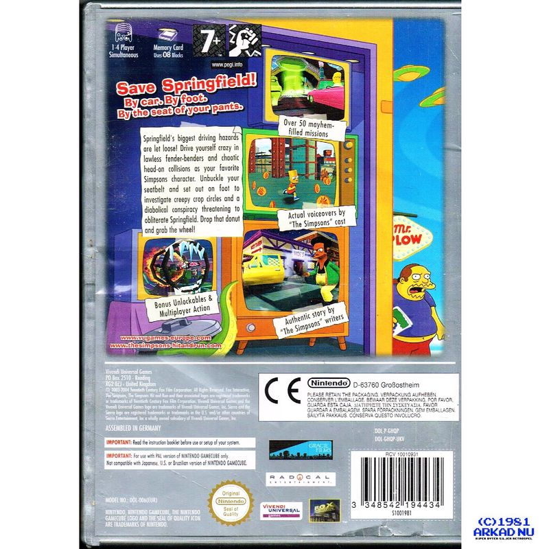 THE SIMPSONS HIT & RUN GAMECUBE