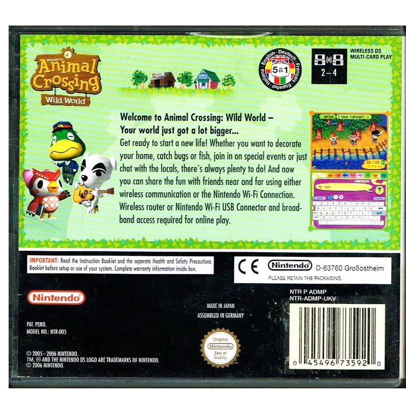 ANIMAL CROSSING WILD WORLD DS