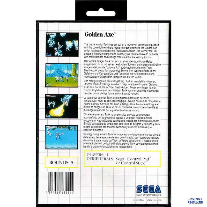GOLDEN AXE MASTERSYSTEM