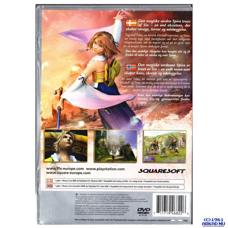 FINAL FANTASY X PS2 DANSK/NORSK