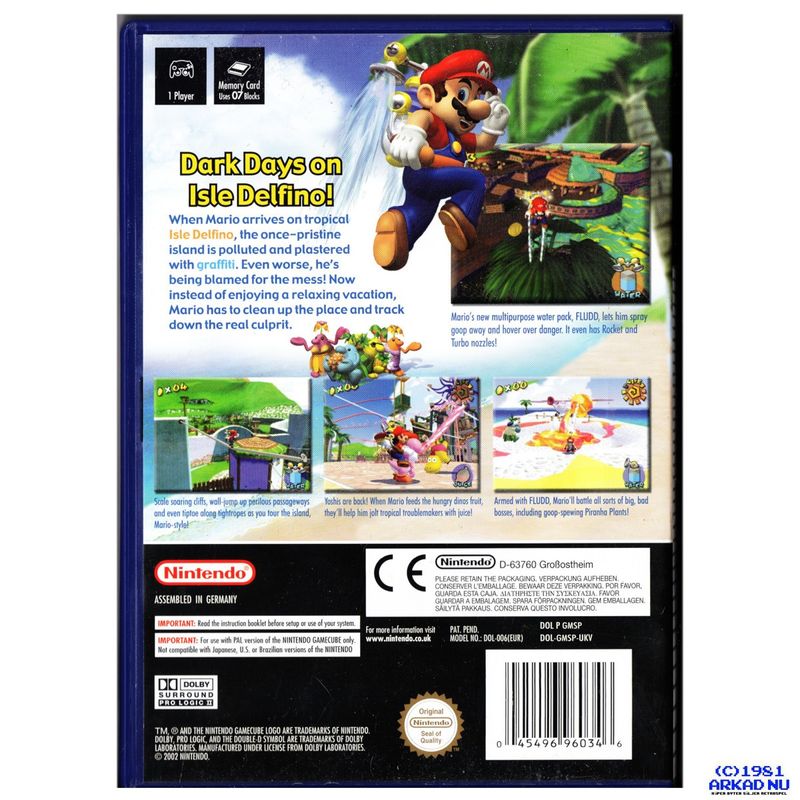 SUPER MARIO SUNSHINE GAMECUBE