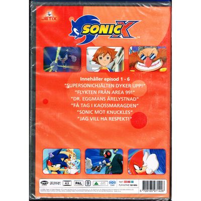 SONIC X TVÅ FILMER EPISODE 1-6 DVDFILM