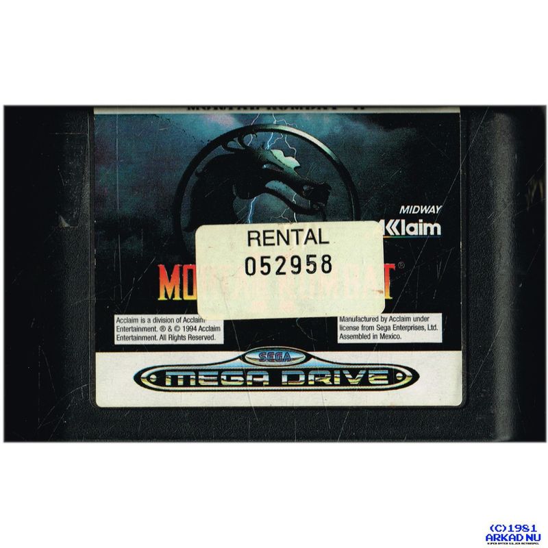 MORTAL KOMBAT II MEGADRIVE RENTAL