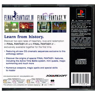 FINAL FANTASY ANTHOLOGY PS1 NTSC USA