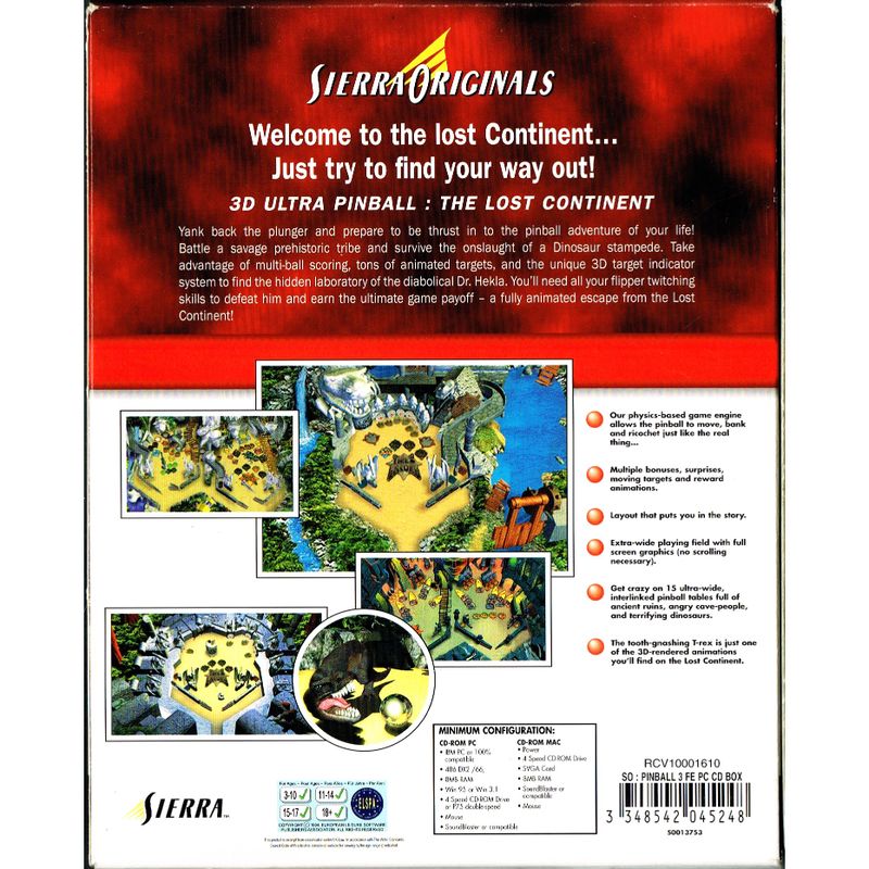 3D ULTRA PINBALL THE LOST CONTINENT PC BIGBOX