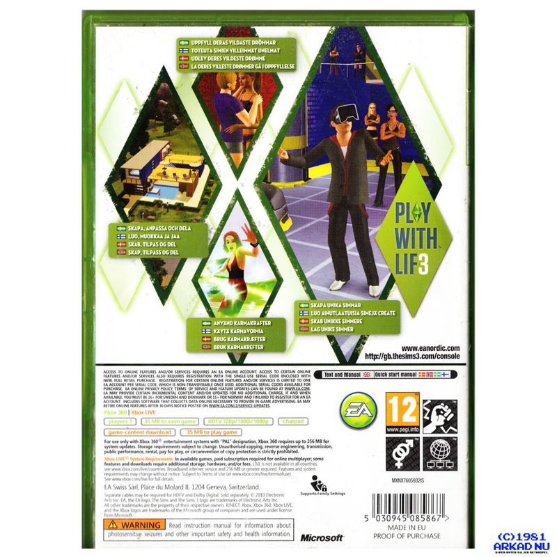 THE SIMS 3 XBOX 360