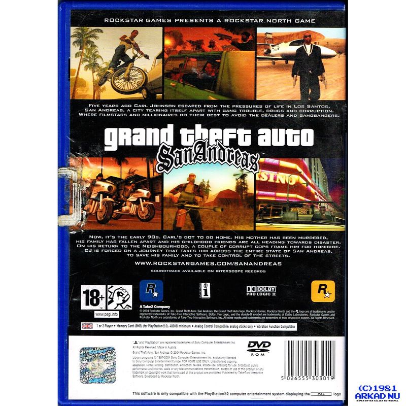 GRAND THEFT AUTO SAN ANDREAS PS2