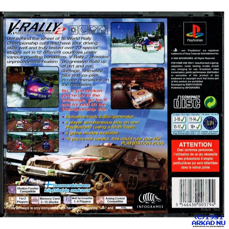 V-RALLY 2 CHAMPIONSHIP EDITION PS1