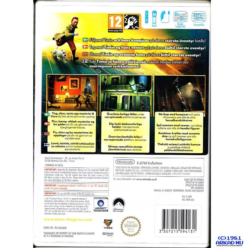 TINTIN THE SECRET OF THE UNICORN WII