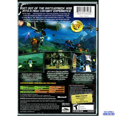 MECHASSAULT 2 LONEWOLF XBOX NTSC USA