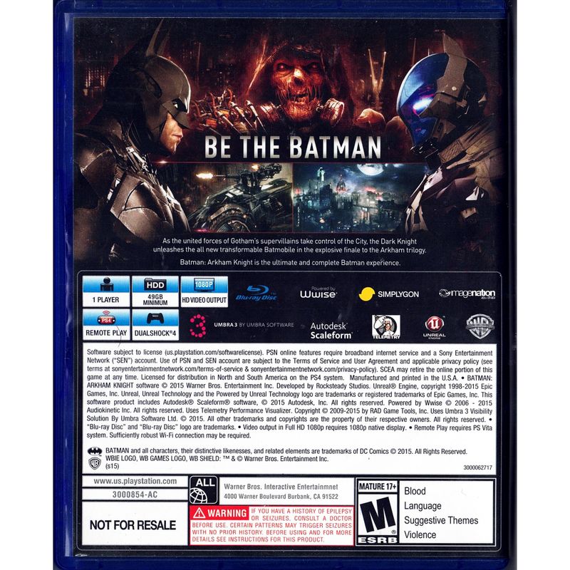 BATMAN ARKHAM KNIGHT PS4