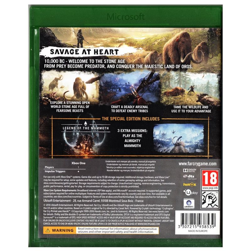 FARCRY PRIMAL SPECIAL EDITION XBOX ONE