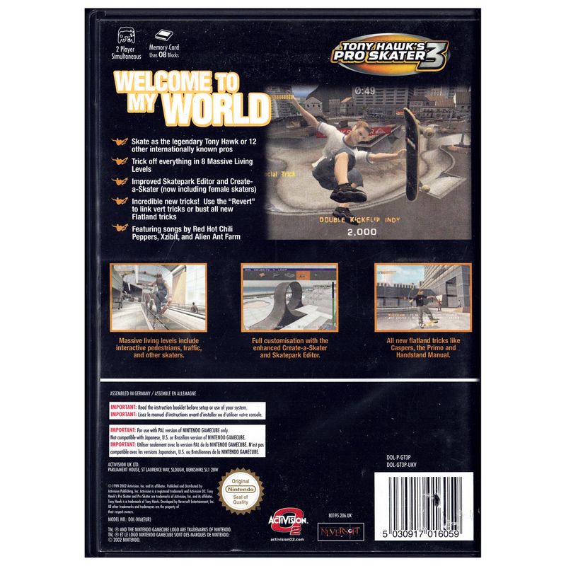 TONY HAWK PRO SKATER 3 GAMECUBE